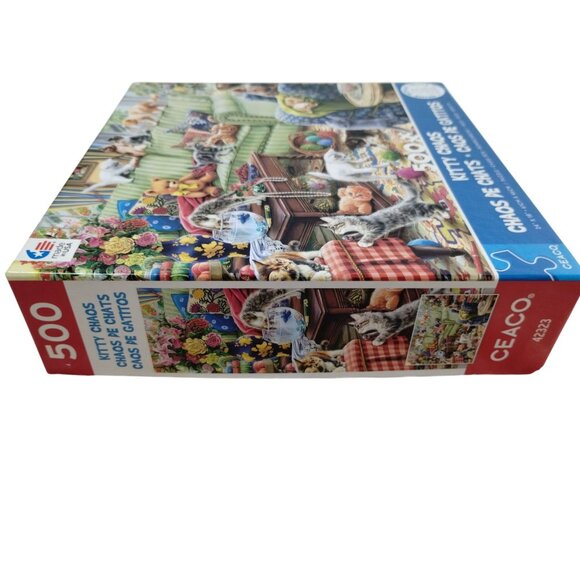 Ceaco Kitty Chaos 500 Piece Complete Jigsaw Puzzle with Poster 2023 - Picture 7 of 10